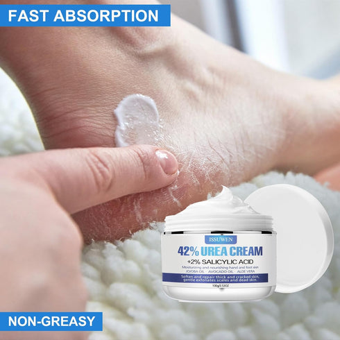 Urea Cream 42% Plus Salicylic Acid 2%, 2 Pack, Foot Care Moisturizer for Cracked Heels