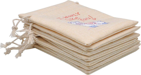 JOYIN 28 Pcs Valentine Drawstring Canvas Bags with 3 Pens, 4x5.75 Inch Pouch for Kids Party Favor