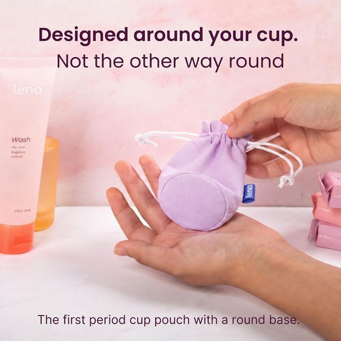 Lena Menstrual Cup Storage Bag Cotton Drawstring Pouch for Menstrual Cups, Period Cup Carrying Case, Breathable Cup