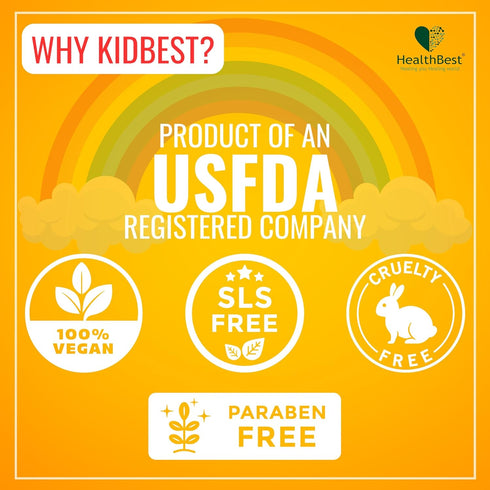 Kidbest Appetite Stimulant Syrup, 200 ml, for Kids 3-13 Yrs, Gluten Free, L-Lysine HCI, Vitamins B1, B2, B6, B12