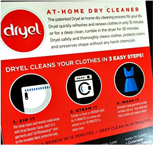 dryel At-Home Dry Cleaner Starter Kit, Gentle Laundry Care for Special Fabrics and Dry-Clean-Only Clothes, 2 Load Capacity