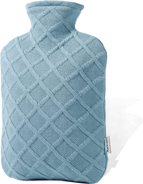 FORICOM Fuzzy Hot Water Bottle with Soft Cover, 2 Liter for Pain Relief, Hot and Cold Therapy
