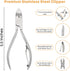 Stellmacher Toenail Clippers, Professional Nail Care Kit with Stainless Steel Nail Clipper, 4 Pieces Manicure & Pedicure Kit for Men and Women, Mens Grooming Kit