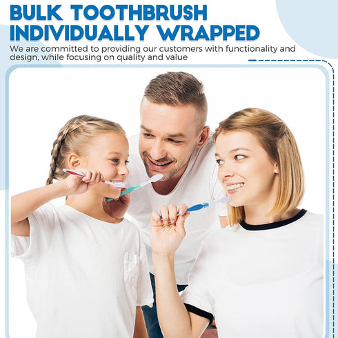 150 Pieces Individually Wrapped Toothbrushes, Manual Disposable Travel Toothbrush, Medium Soft Bristle, Multi Color