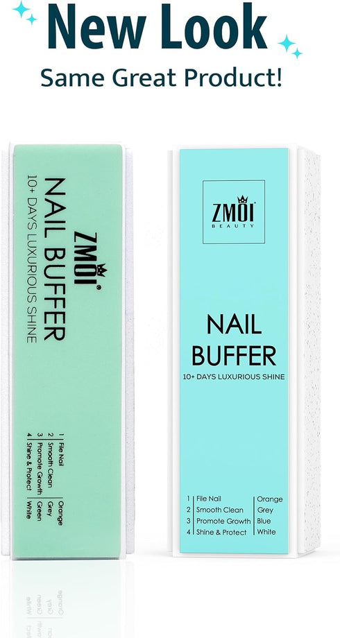 Pro Nail Buffer Block – 2 Pack Luxurious Shine, Korean 4-Way Nail Buffing Block, Manicure/Pedicure Tools for Home and