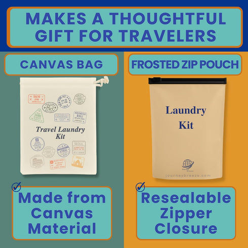 Set Travel Laundry Detergent Sheets Gift - Travel Detergent Sheets, Travel Clothesline, Foldable Laundry Bag