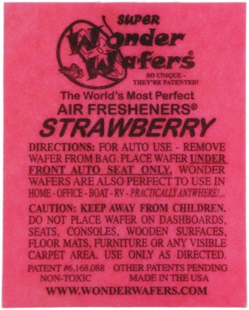 Wonder Wafers Air Fresheners, 25ct, Individually Wrapped, Strawberry Fragrance