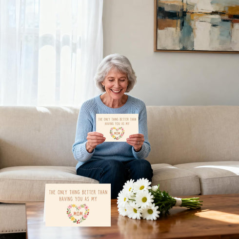 Pstyteos 8 5.3 Funny Pregnancy Announcement Card for Mom, the Only Thing Better than Having You as My Mom is My Baby