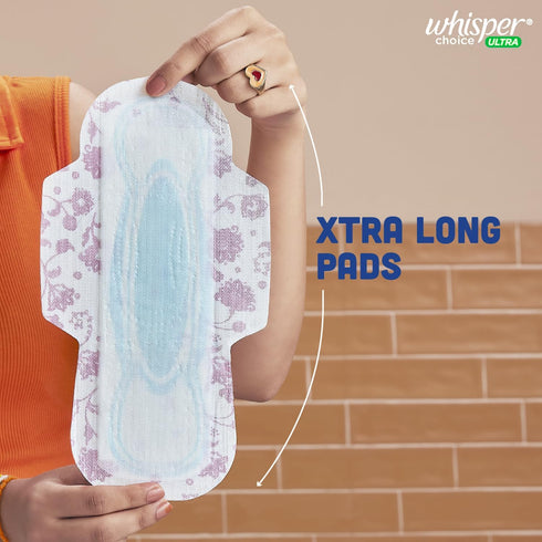 WHISPER 40S Choice Sanitary Pads with Wings for Women, XL, Napkins
