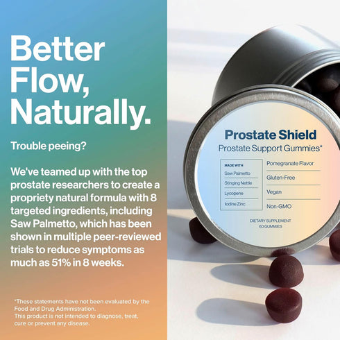 Prostate Shield Gummies - Men's Prostate Health with Saw Palmetto & Lycopene
