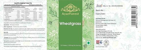 Wheatgrass Tablets Herbal Supplements, 120 Count, 500 mg