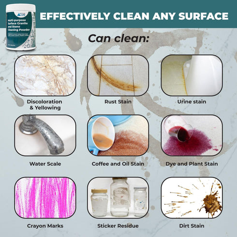Skylarlife Multi-purpose Surface Stone Cleaning Powder, 200g for Rust, Oil Stains on Marble, Granite, Quartz
