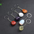 20 PCS Natural Healing Crystals Tumbled Stone Beads Keyring, Mixed Irregular Shaped Chakra Stones Keychains