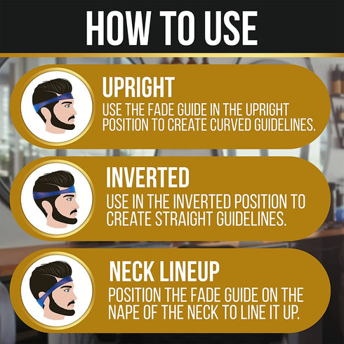 Neckline Shaving Template | Curved Silicone Band for DIY Haircuts | Fade Haircut Guide for Clippers