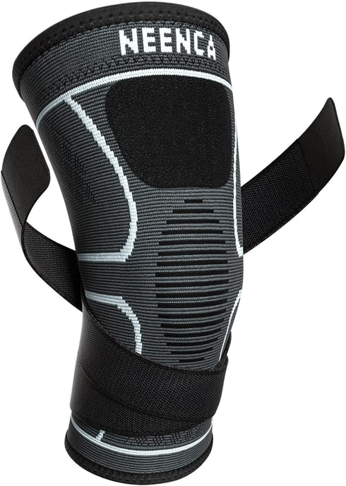 NEENCA Knee Braces for Pain Relief - 2 Pack Compression Sleeves with Adjustable Straps for Sports and Joint Pain