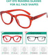 Eyekepper Cat Eye Reading Glasses for Women, Oversize Ladies Readers - Red +2.50