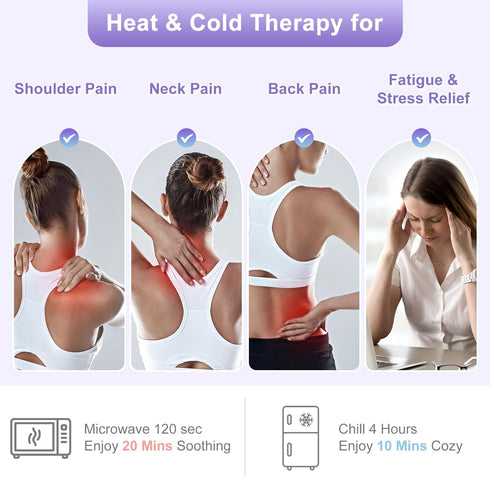 SuzziPad Microwave Heating Pad for Neck and Shoulders, Heated Neck Wrap with Herbal Aromatherapy, Weighted Pain Relief