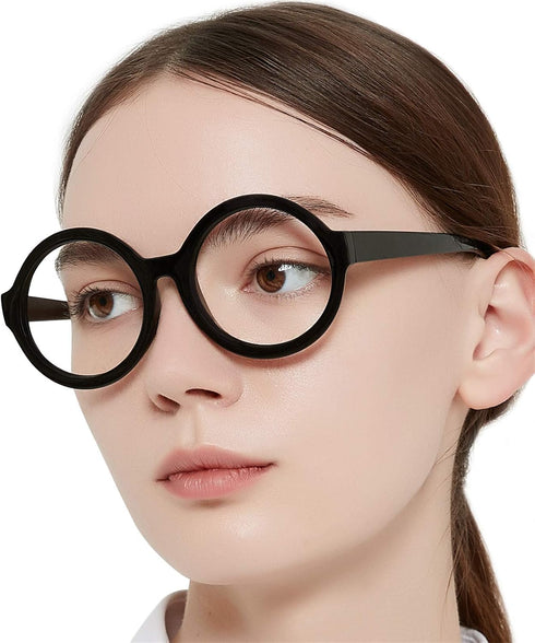OCCI CHIARI Round Reading Glasses for Women, Fashion Reader 0 1.0 1.5 2.0 2.5 3.0 3.5 (Black, 3.0)