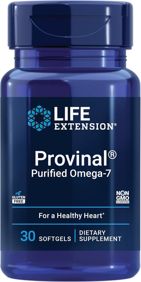 Provinal Purified Omega-7, Daily Essential Omega 7 Fatty Acids Supplement, 30 Softgels for Heart Health