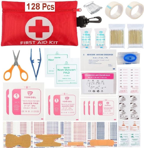 Galaxylense 128 Pcs First Aid Kits Small for Survival Emergency Trauma Military Tactical Medical School Office Home