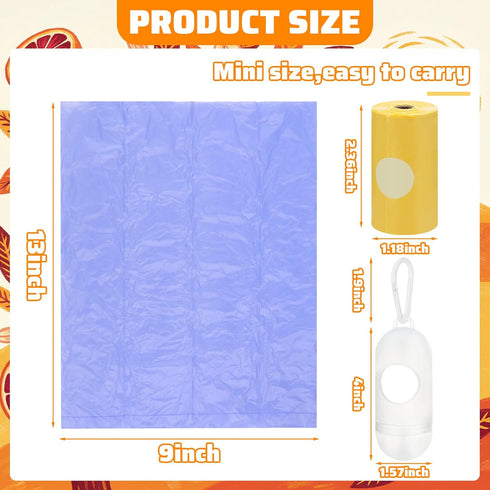 Qeeenar 20 Rolls/300 5 Disposable Diaper Sacks with Red Orange Scented Refill Bags Waste Bags with Dispenser