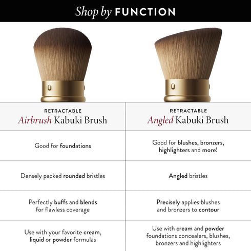 LAURA GELLER NEW YORK Retractable Black Kabuki Brush - Makeup Brush for Liquid, Cream and Powder Face