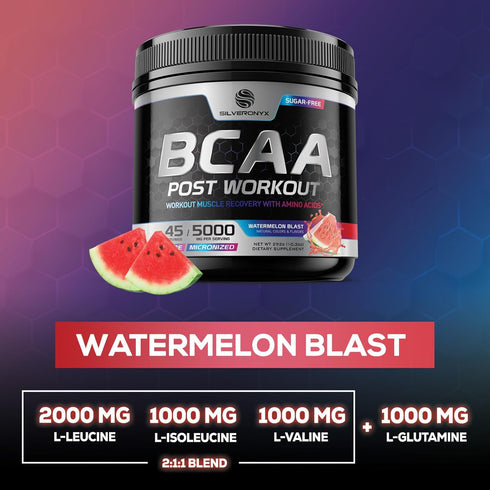 Amino Muscle Recovery Powder with BCAAs, After Workout Recovery Drink for Women & Men, 45 Servings