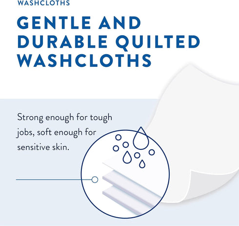 Pack 12"x 8", 96 Count (1 Pack 96) Prevail Soft Adult Washcloths - Unisex Adult Incontinence Wipes - Disposable Adult