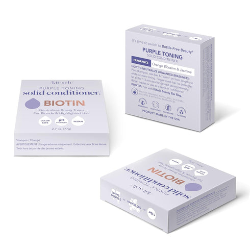 Kitsch Purple Conditioner Bar for Treated & Grey Hair, Toning Purple Bar Conditioner for Blonde, Grey & White Hair,