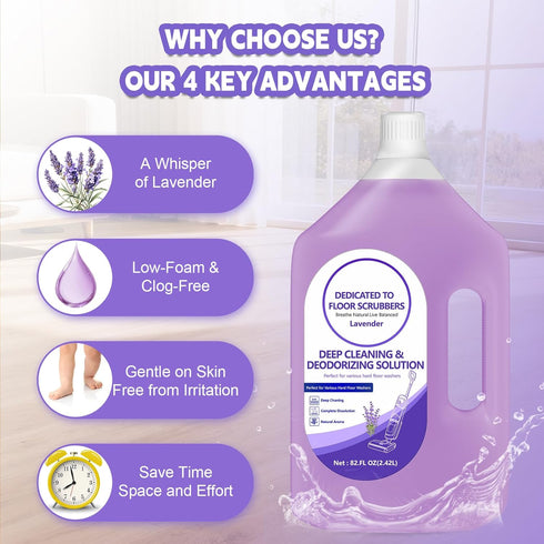 QKLYXEN 82 OZ Floor Cleaning Solution Compatible with Tineco FL Lavender Floor Cleaner Rich, Long-lasting Fragrance