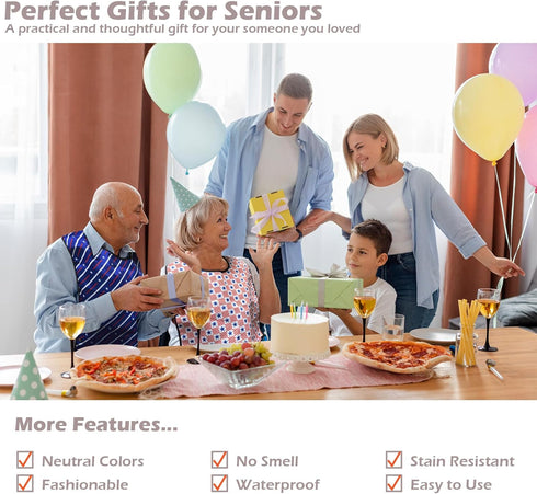 Rian Rain Adult Bibs for Women & Men, Washable Bibs for Seniors Eating