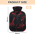 miaozhen 2L Black and Red Halloween Evil Geckoes Cute hot Water Bottle with Soft Cover hot Compress Bag for Arthritis