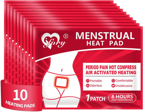 Packs, 10 Packs Heat Patches for Menstrual Cramp Relief, Adhesive Heating Patches for Period Cramps, Portable Instant