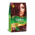 Vatika Naturals Permanent Hair Dye Burgundy, 100% Grey Coverage, Ammonia-Free, 6 Sachets (10g each)