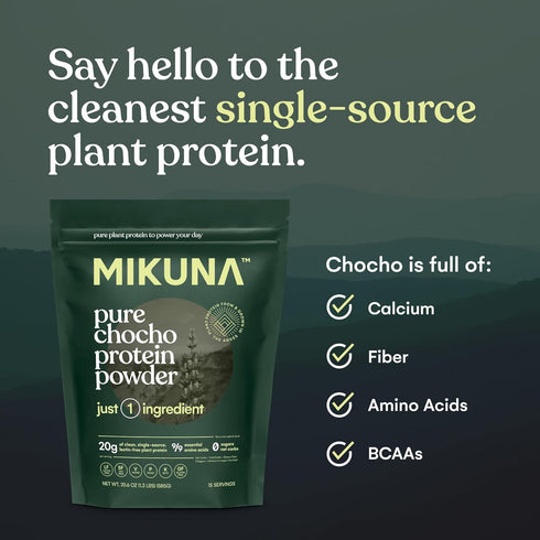 Mikuna Vegan Protein Powder, Unflavored, 15 Servings, Plant Based Chocho Superfood Protein, Dairy Free
