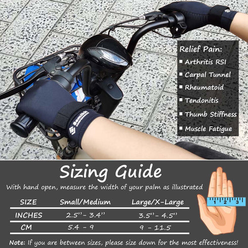 Copper Arthritis Gloves with Adjustable Wrist Strap for Men and Women, Full Finger Compression Gloves for Pain Relief