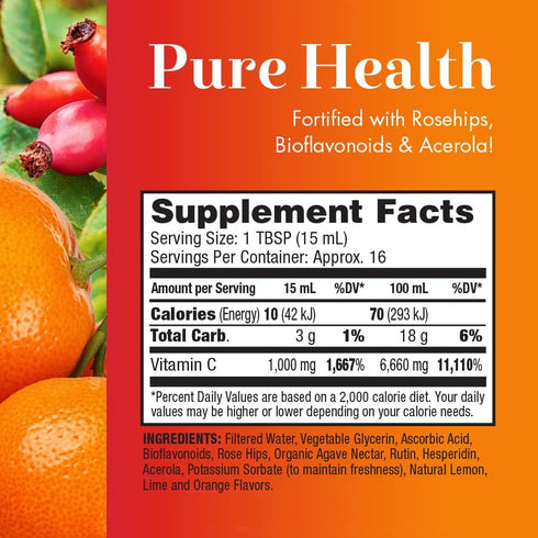 Dynamic Health Liquid Vitamin C Natural Citrus, 1000 Mg, 8 Ounce