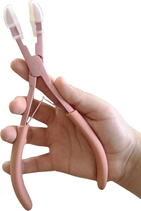 MIRACLE Professional Light Pink Tape-In Hair Extension Pliers, 7-Inch Sealing Tool for Stylists