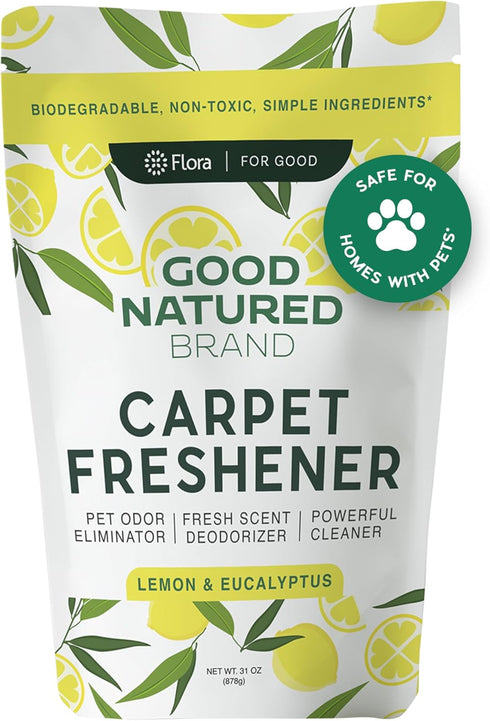Carpet Freshener & Deodorizer Powder, Pet Odor Eliminator with Natural Lemon & Eucalyptus Scent, Biodegradable - 31oz