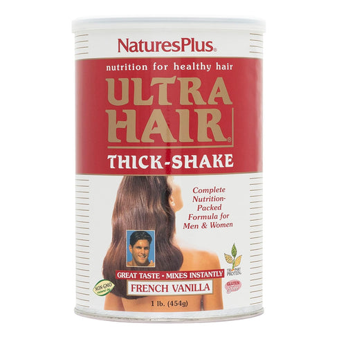 Natures Plus Ultra Hair Thick Shake - 1 lb, Hair Protein Shake - Healthy Hair Growth Supplement, 16 Servings