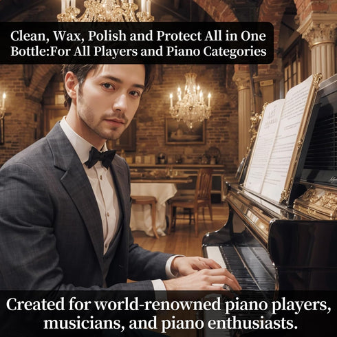 Piano Cleaner and Polish | Clean, Wax and Protect Wood Finish | Restore Shine, Remove Stains (8.45 Fl Oz)
