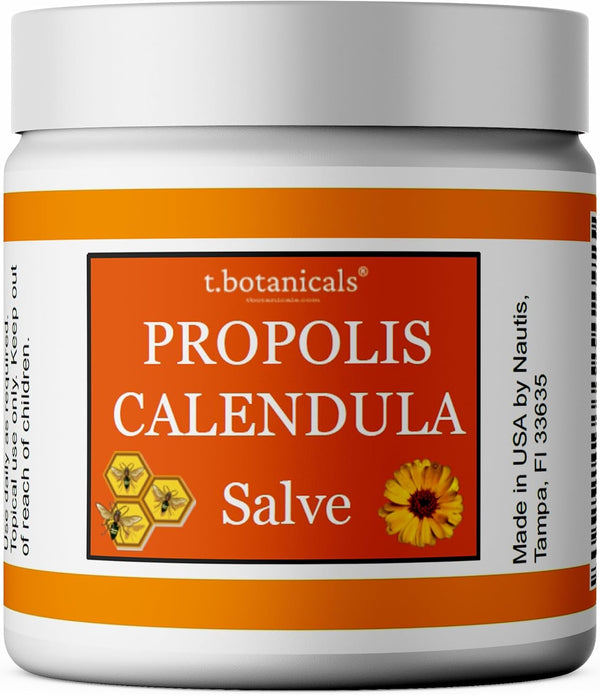Propolis Calendula Salve, Skin Soothing Balm, Herbal Moisturizer Ointment, Made in USA