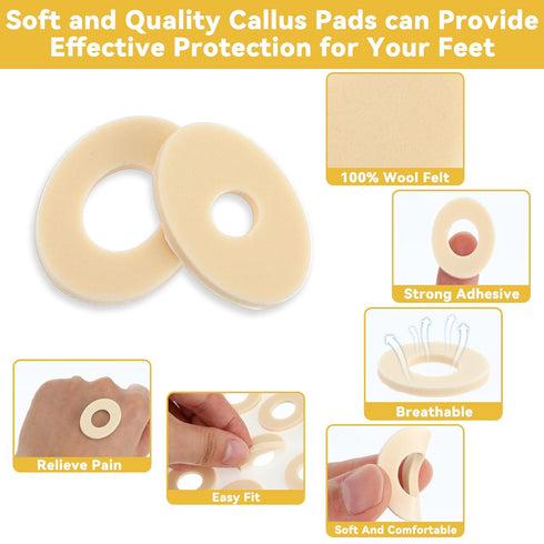 Tyqour 120pcs 4 Corn Pads For Feet Model Corn Cushions For Toes Latex Foam Corn Removers For Feet Self Adhesive Toe