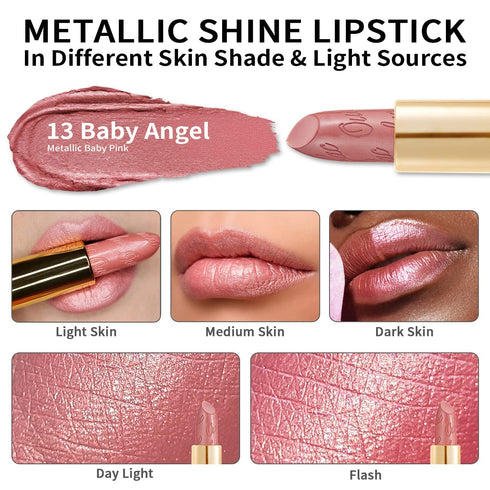 Oulac Light Pink Lipstick for Women, High Impact Lip Color, Lightweight Hydrating Formula, Vegan Beauty, Full Coverage,