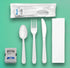 Heavy Duty Plastic Utensils Combo Set, Wrapped Silverware Variety Pack, 50 Disposable Forks, Spoons, Knives, Napkins,