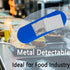 SHEHARUHI 200 Pack 1" 3" PE Blue Adhesive Bandages for Food Service and Catering, Metal Detectable, Waterproof Woven PE