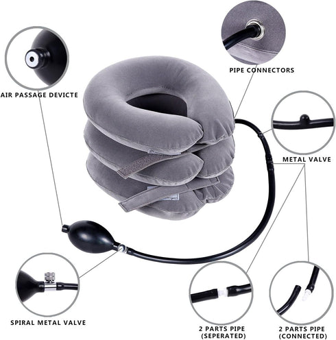 Cervical Neck Traction Device - Inflatable Neck Stretcher for Chronic Neck and Shoulder Pain Relief