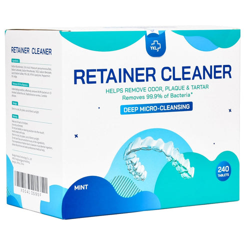 Retainer & Denture Cleaner Tablets, 240 Count - Cleaning for Dental Aligners, Mouth Guards, False Teeth