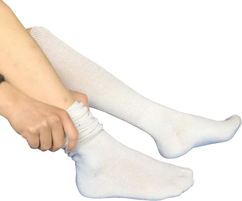 SYOLLAVE 2 Extra Width Non-binding Socks for Lymphedema Bariatric Diabetic Knee High Sock for Swollen Edema Cast Feet
