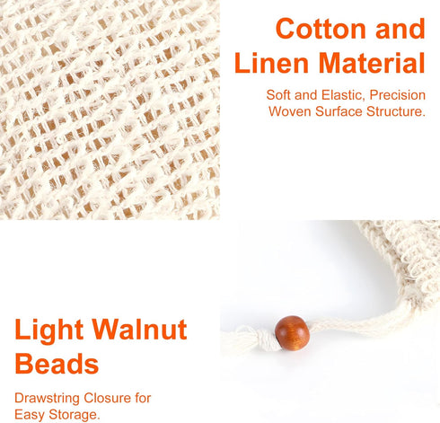 Eco-Friendly Skincare, Natural Exfoliation, Cotton Bathroom Accessories, Sustainable Soap Storage, Biodegradable Pouch